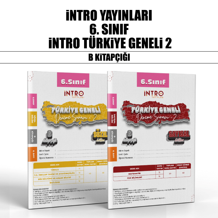 İNTRO 06.SINIF TÜRKİYE GENELİ SAY/SÖZ 2-B -25-26